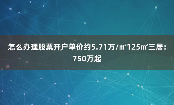 怎么办理股票开户单价约5.71万/㎡125㎡三居：750万起